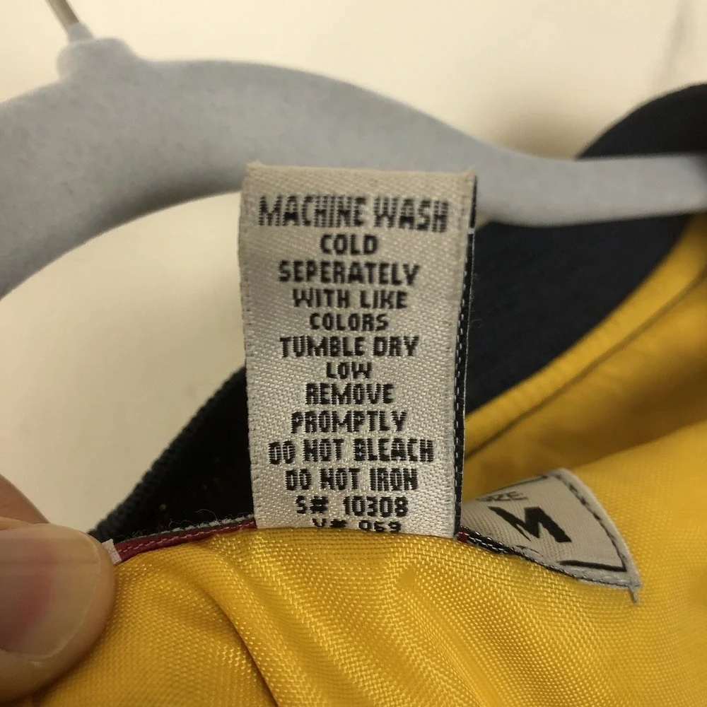 Steve & Barry's Golf Lined Windbreaker Sweatshirt Jacket Mens M Navy Gold S&B